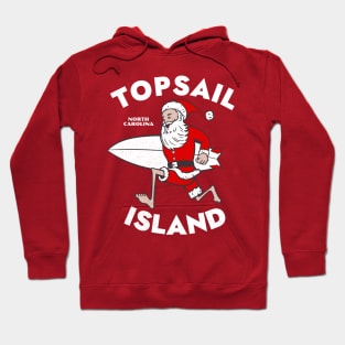 Topsail Beach, NC Christmas Vacationing Skiing Santa Hoodie